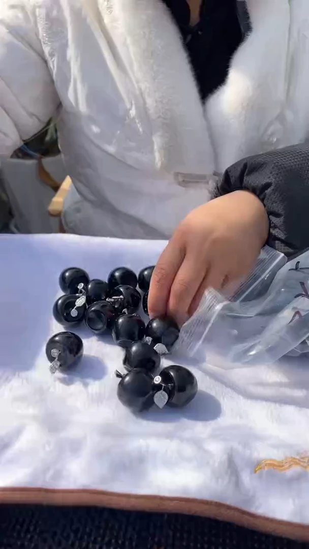 【闪购商品】水晶苹果未镶嵌黑曜 石苹果多样性发其一