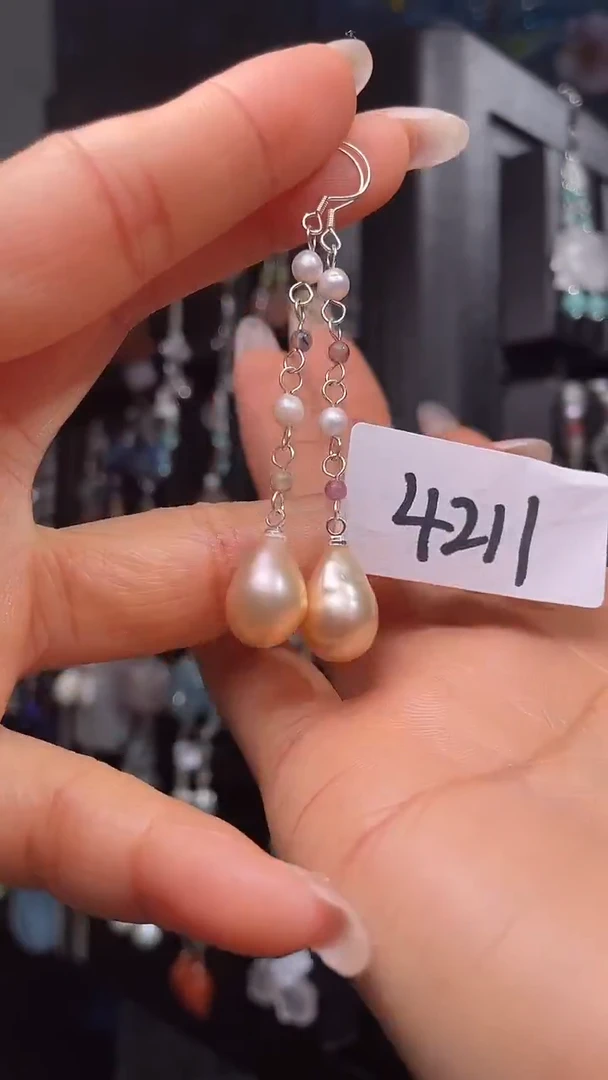 银S925镶嵌耳饰紫晶喜欢拍