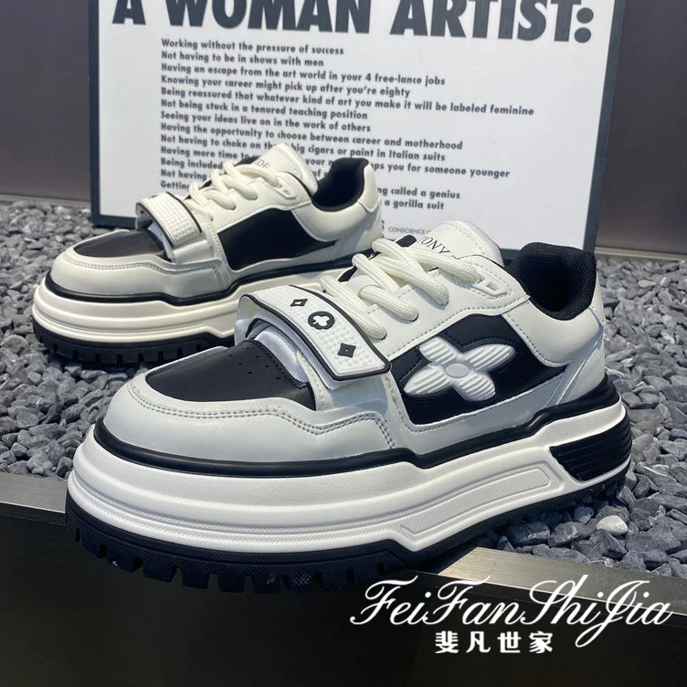 鞋子男款爆款2025新款痞帅高级感休闲板鞋潮流百搭舒适厚底增高鞋