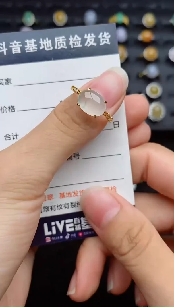 银S925镶嵌戒指翡翠1