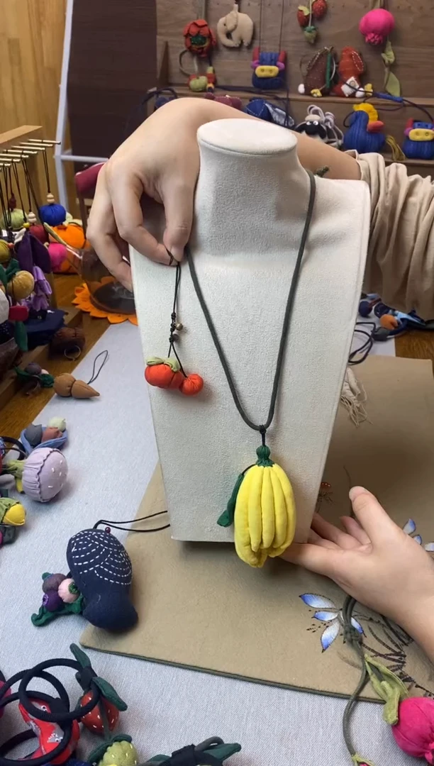 佛手瓜 布艺项链 配饰配件