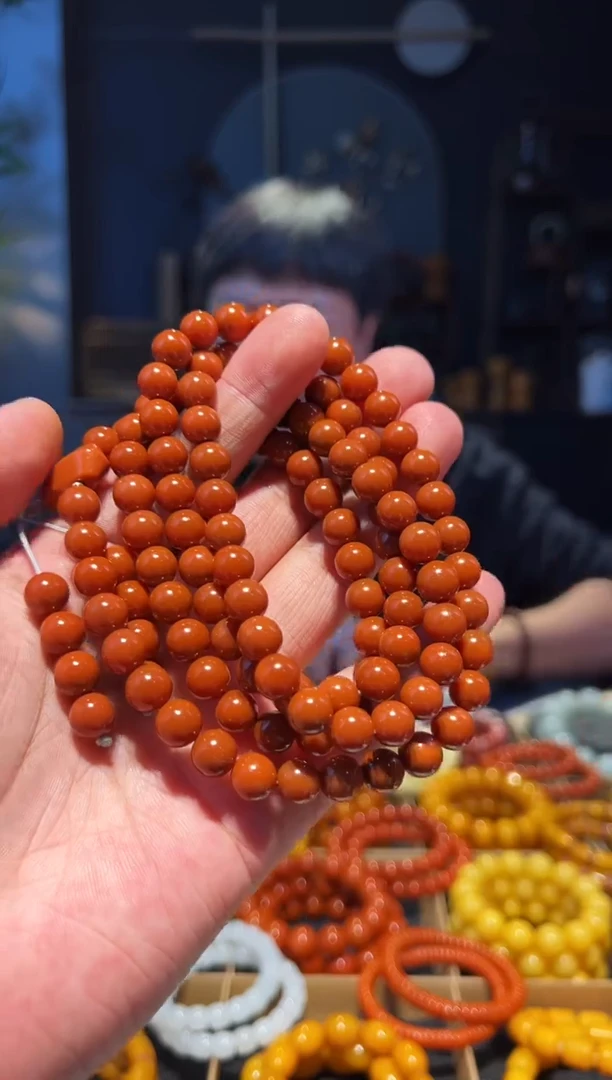 未镶嵌手串南红玛瑙8大+108多圈