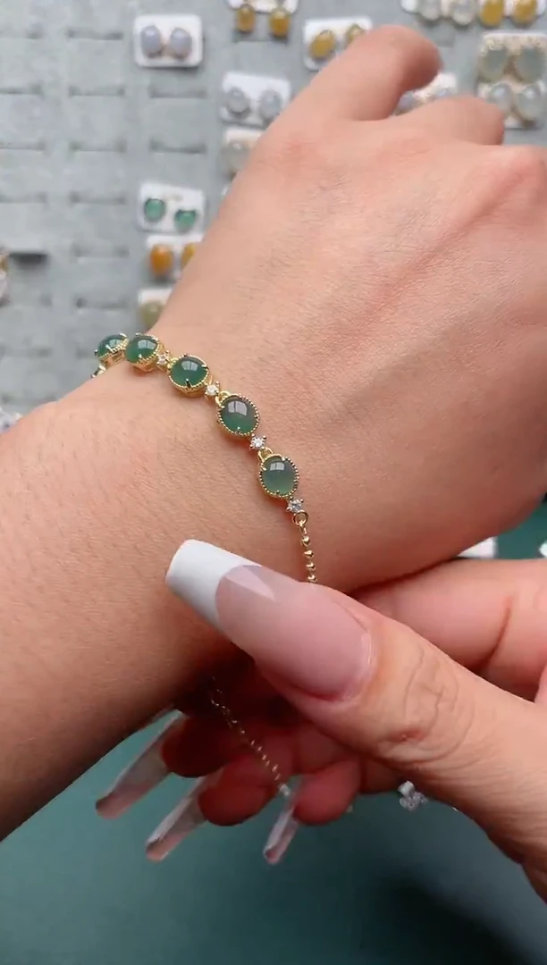 吊坠(不含链)银S925镶嵌翡翠.