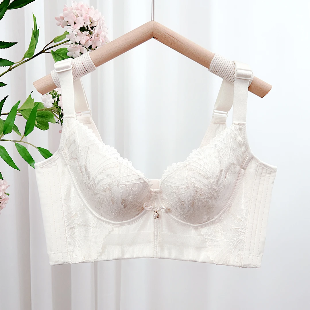 矫正调整聚拢收副乳透气无托文胸蕾丝内衣上托女士夏季舒适调整型