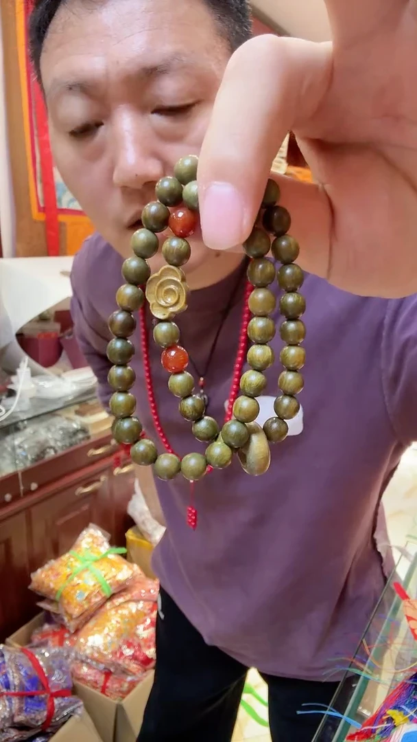 北塔香铺绿檀手串