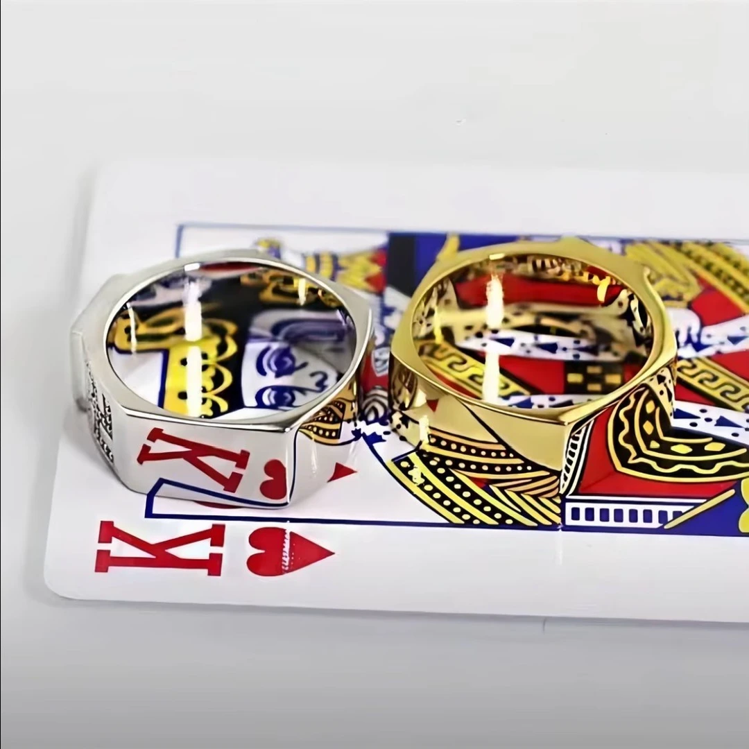 [魔术道具]不掉色六边形男士高清反光魔术道具指环