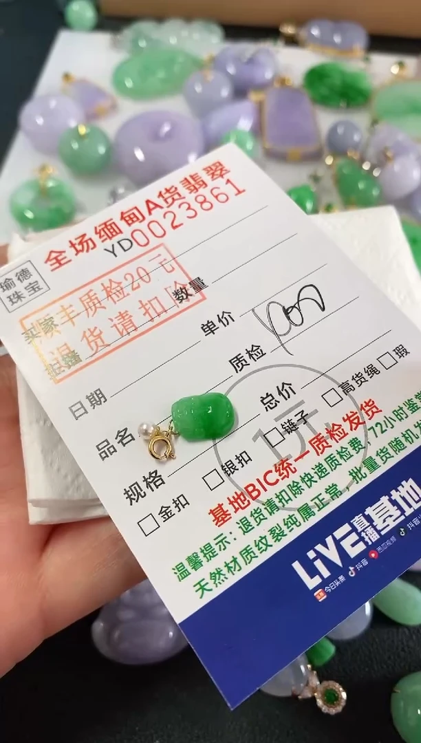 吊坠(不含链)18K金镶嵌翡翠家****～貔貅