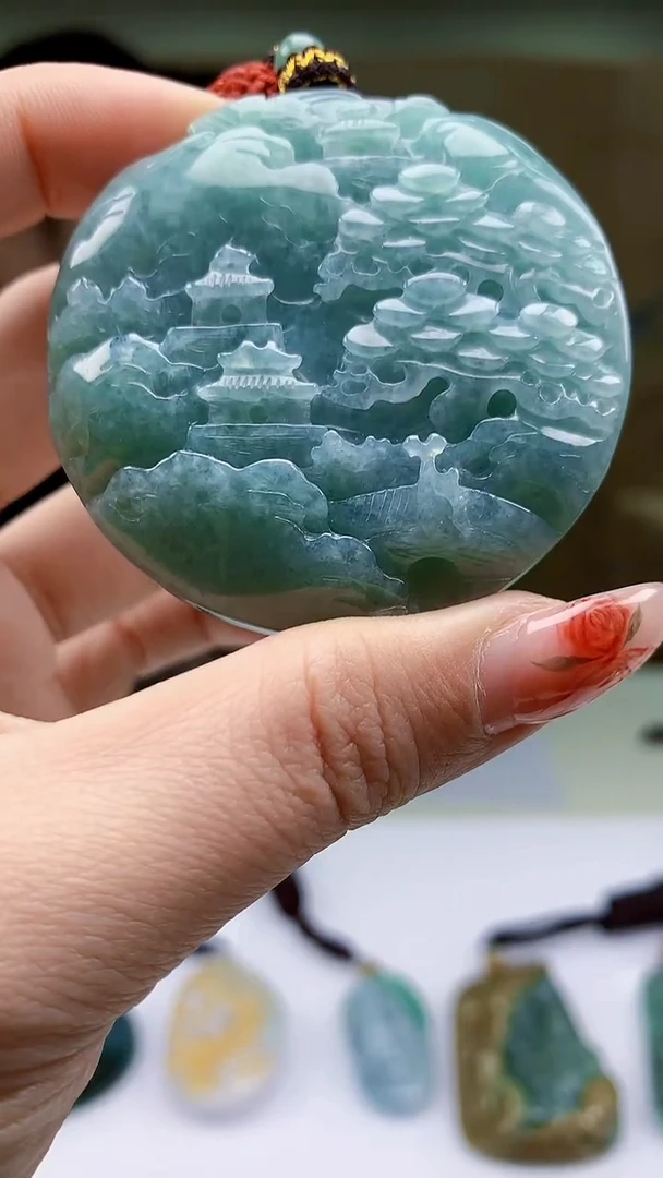 【闪购商品】定制翡翠未镶嵌4902ty-毛货挂件75