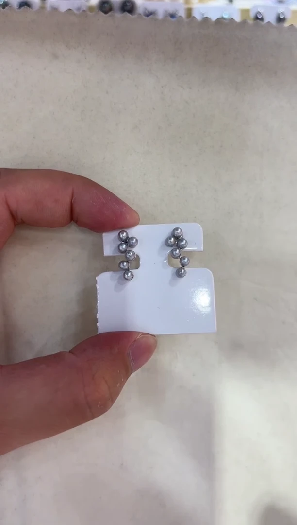 银S925镶嵌海水珍珠耳饰非基地不带证书