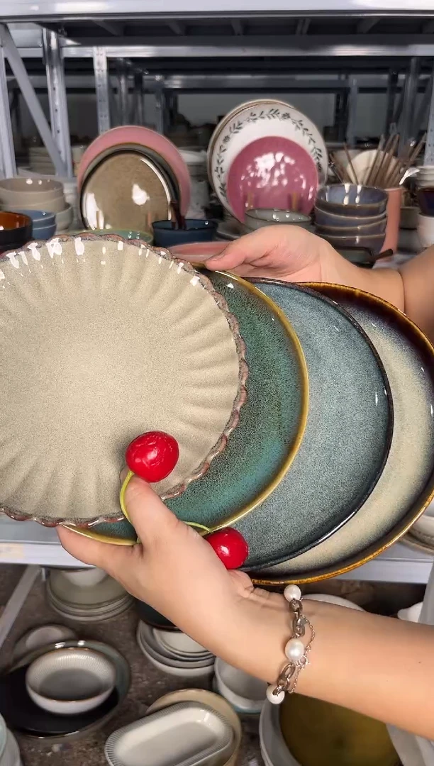 陶瓷外贸尾货瑕疵满20包邮X4 小盘组合