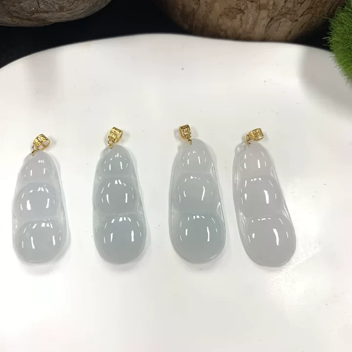 翡翠18K福豆FL36@多样性发其一CP配绳