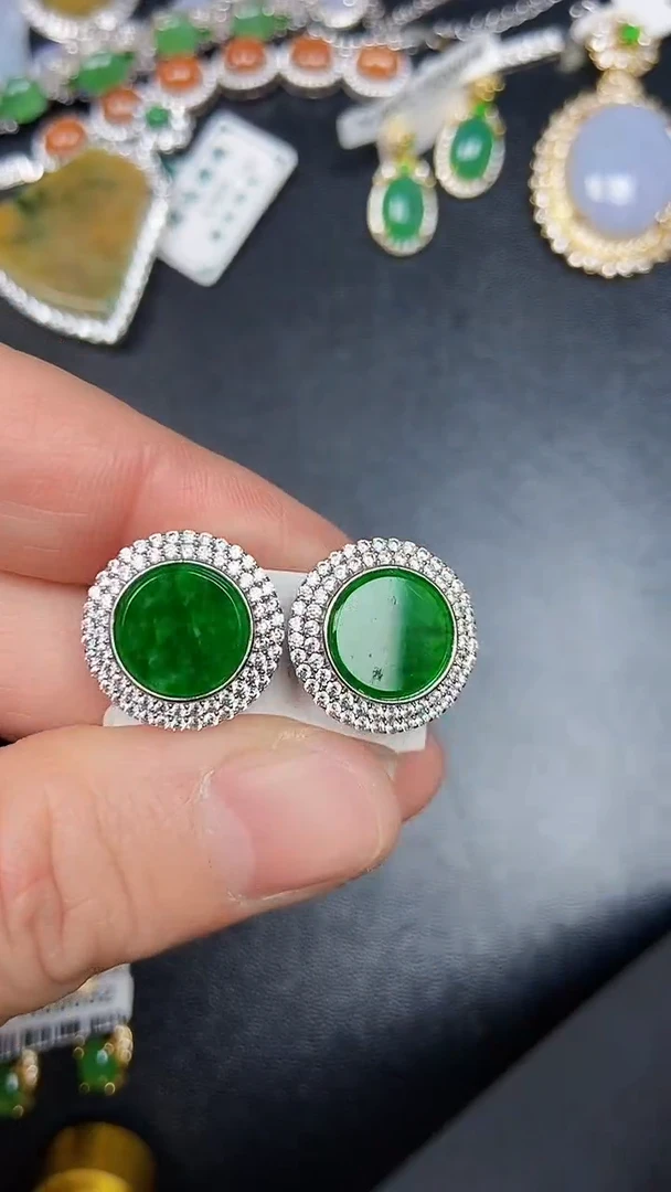 银S925镶嵌戒指翡翠9700