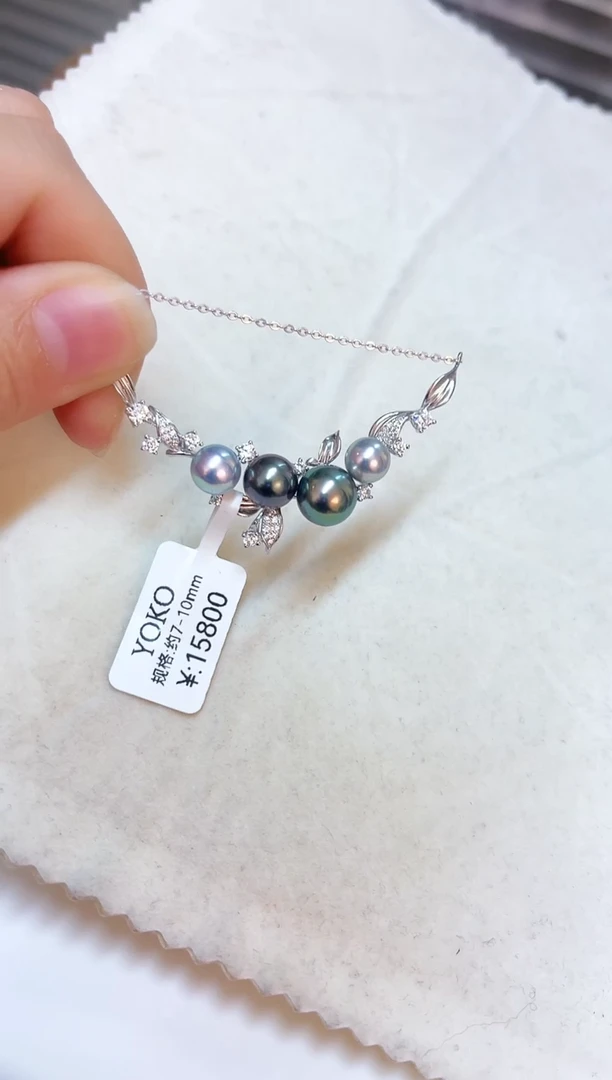 银S925镶嵌颈饰海水珍珠8-10mm