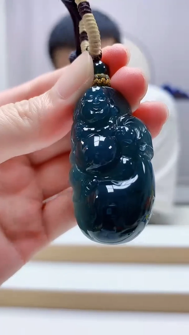 未镶嵌定制翡翠4898zm-毛货挂件佛公52