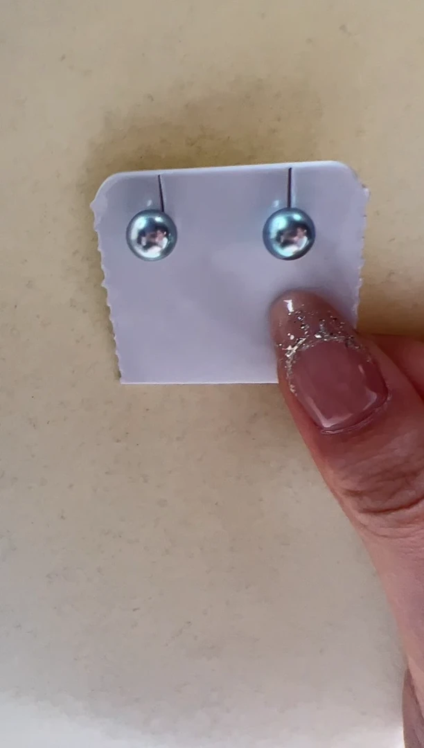 铂Pt900镶嵌海水珍珠DA xc126 耳钉 7-8