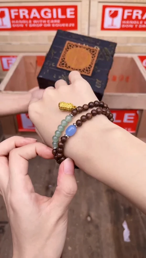 手串/手链黄花梨/降香黄檀黄花梨双圈手串（无礼盒)