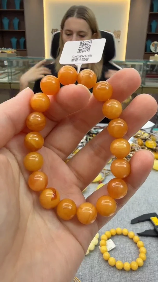 手链琥珀未镶嵌148号秒拍 假一罚三