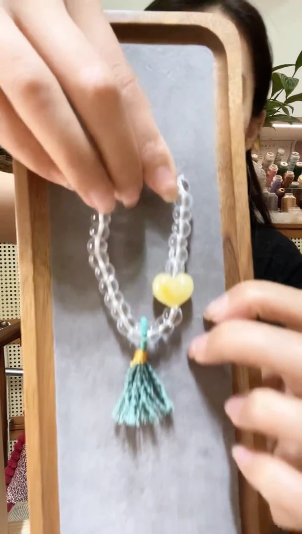 未镶嵌项链蜜蜡柚*天然蜜蜡爱心手串搭配大肠白水晶