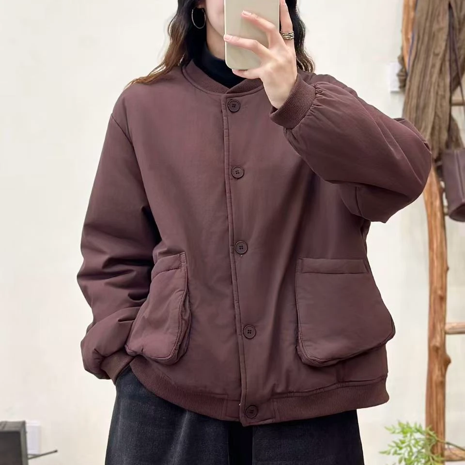 秋冬新款棉服百搭宽松休闲立领棉衣1234