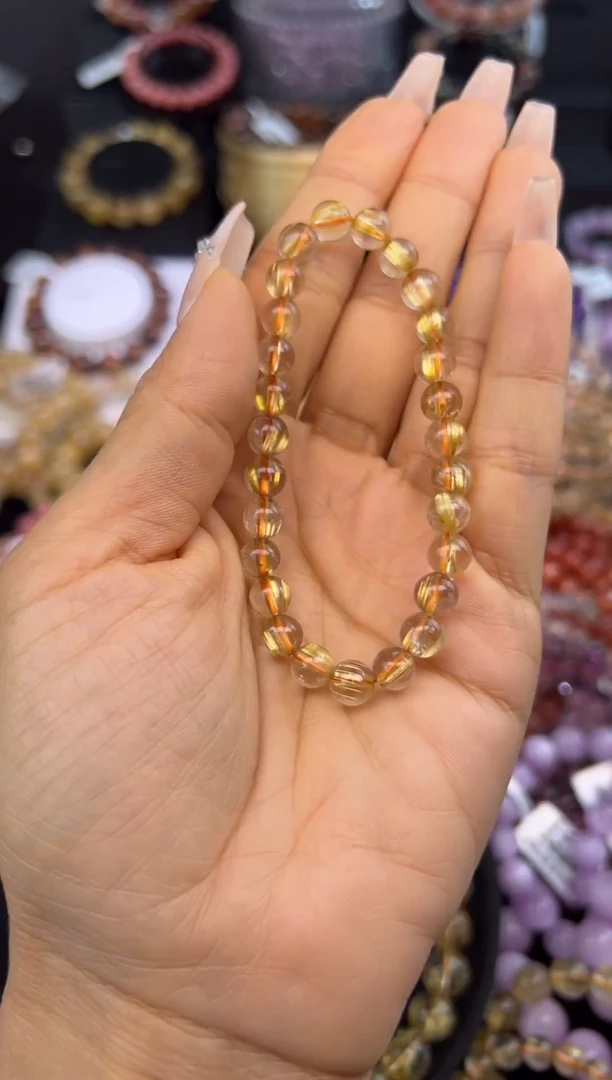 未镶嵌手串水晶金发晶6.5mm