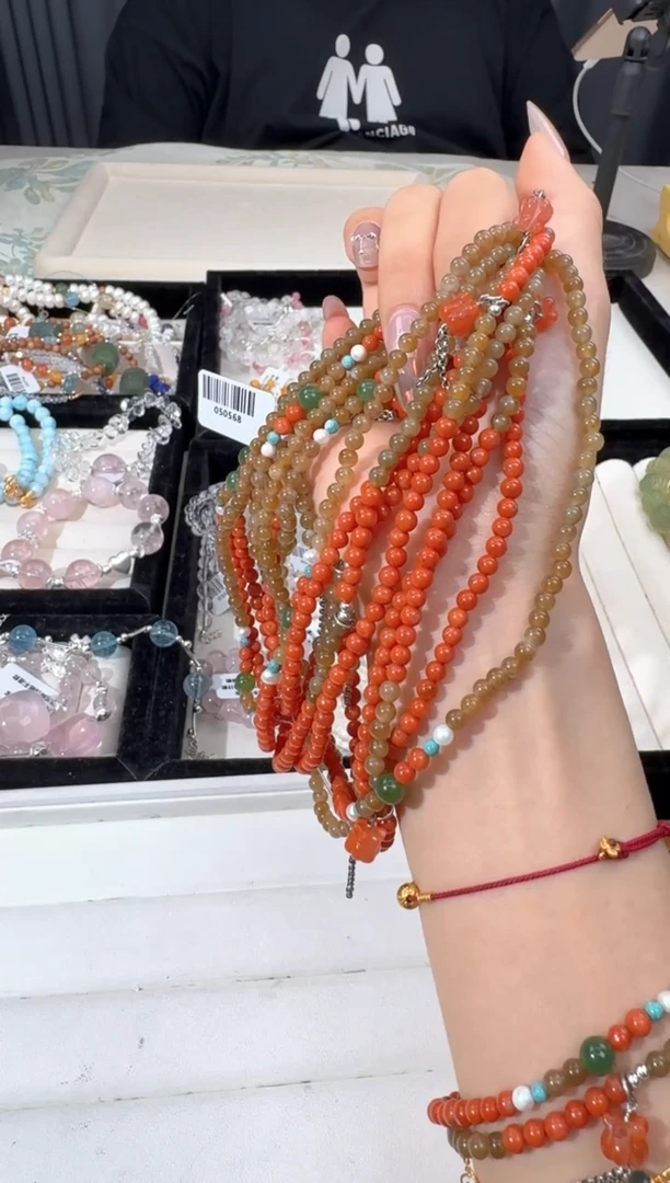 手链未镶嵌南红玛瑙D039南红糖料双圈款