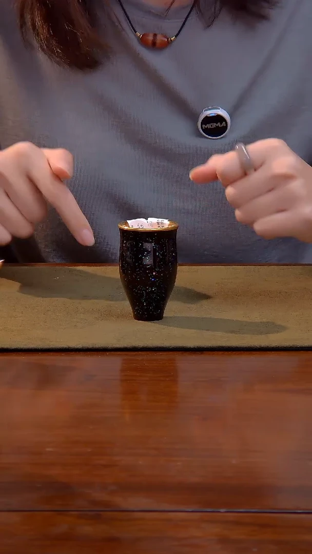 大千手作 大漆 闻香 包金 主人杯