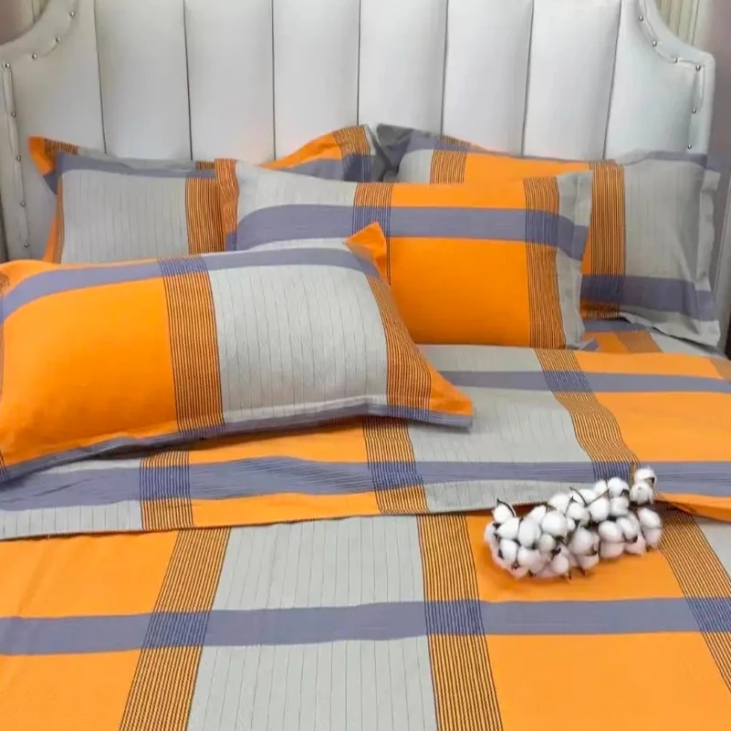 [彩桔条纹] 1.7米*2.3米夏天正品印花 加厚水洗斜纹床单 包邮