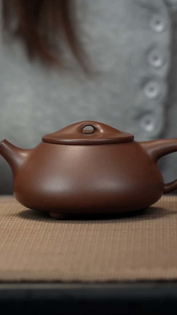茶壶紫砂革紫泥景舟瓢180c微晃盖