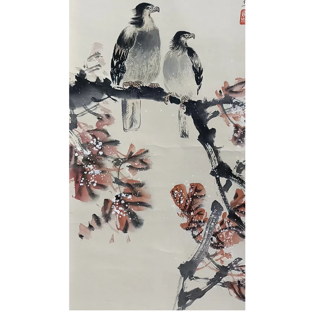 高     花鸟挂轴带书籍88*48