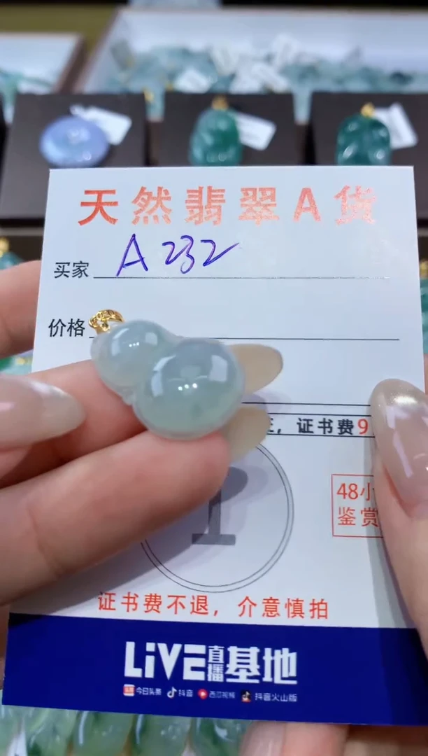 颈饰未镶嵌翡翠 天然翡翠A货挂件