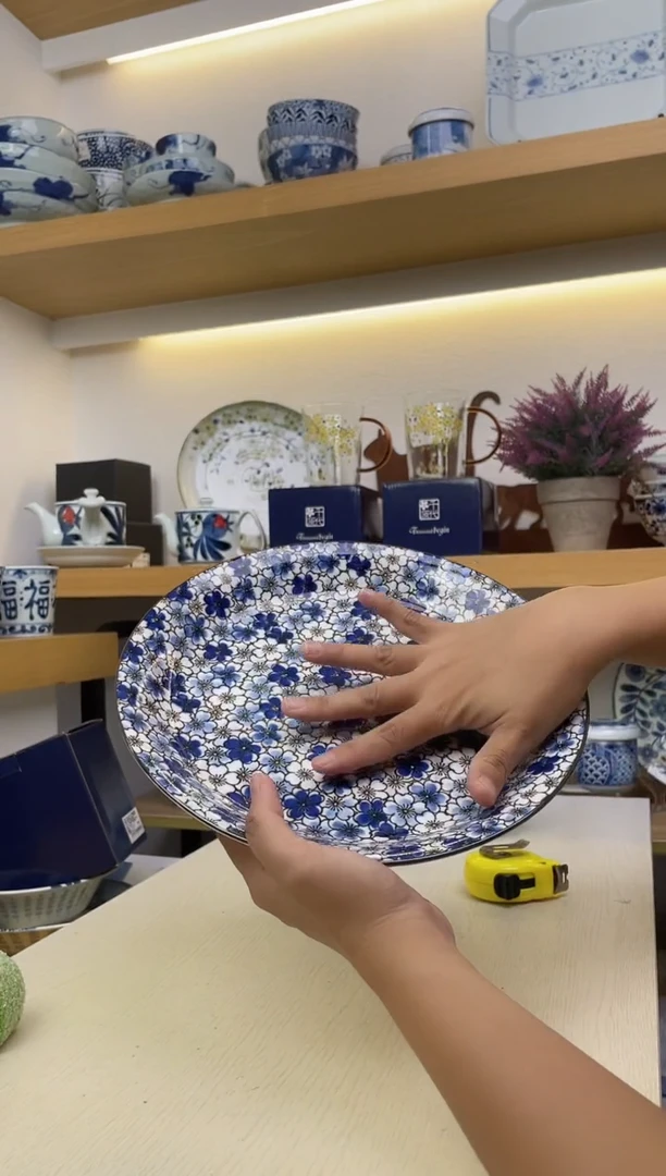 瓷片青蓝樱花【1支】10英寸盘