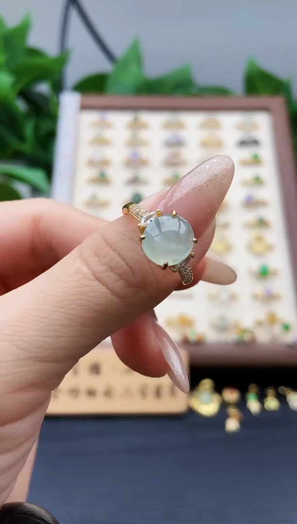 银S925镶嵌戒指翡翠12