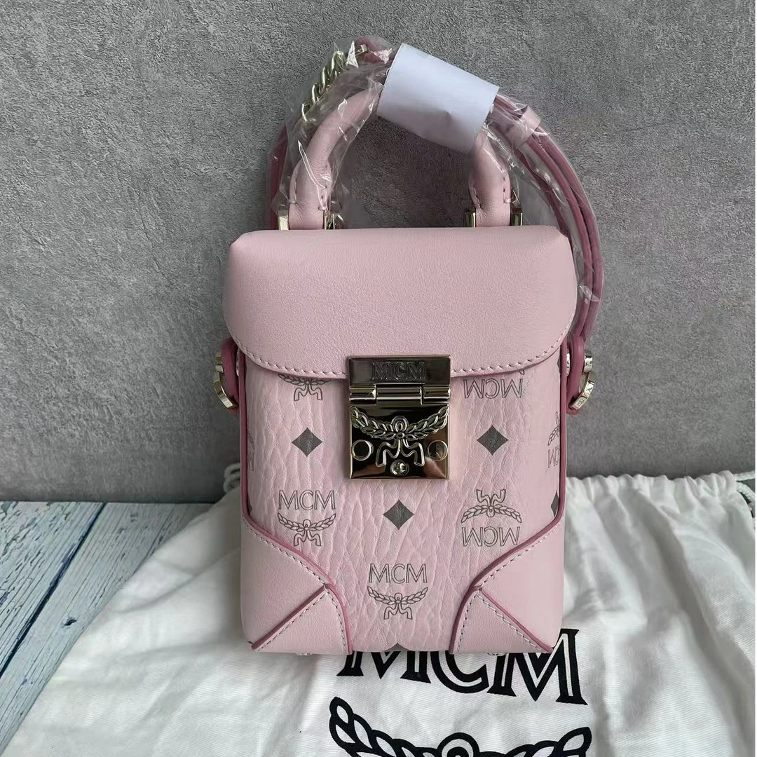 99新  mcm雾霾粉薯条包小号斜挎包