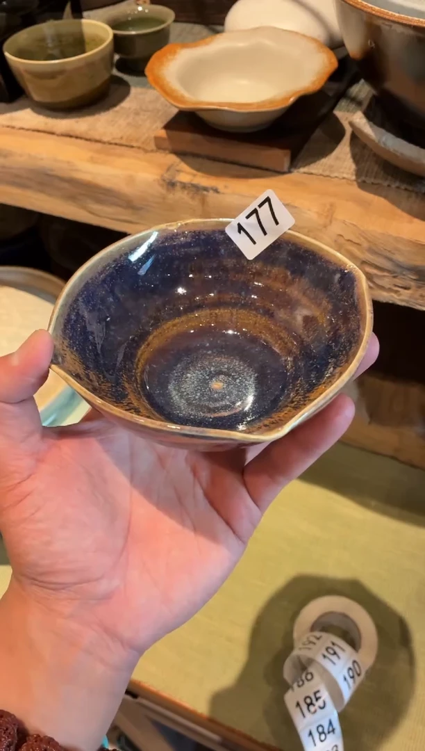 瓷片帕*默177  微瑕窑变紫手工碗1个
