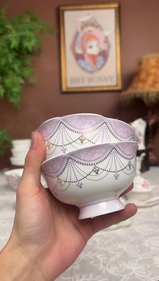 36%以上骨粉骨瓷波西米亚饭碗2个