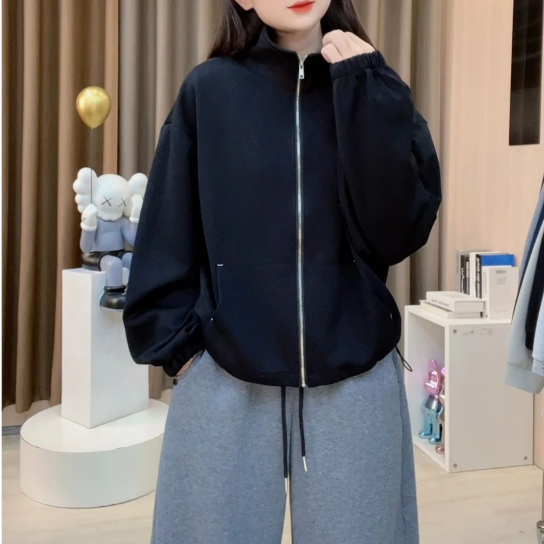 2025秋季新款女装韩版百搭休闲宽松外套拉链卫衣B235