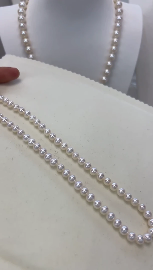 【闪购商品】淡水珍珠颈饰银S925镶嵌6mm左右无核白珠项链