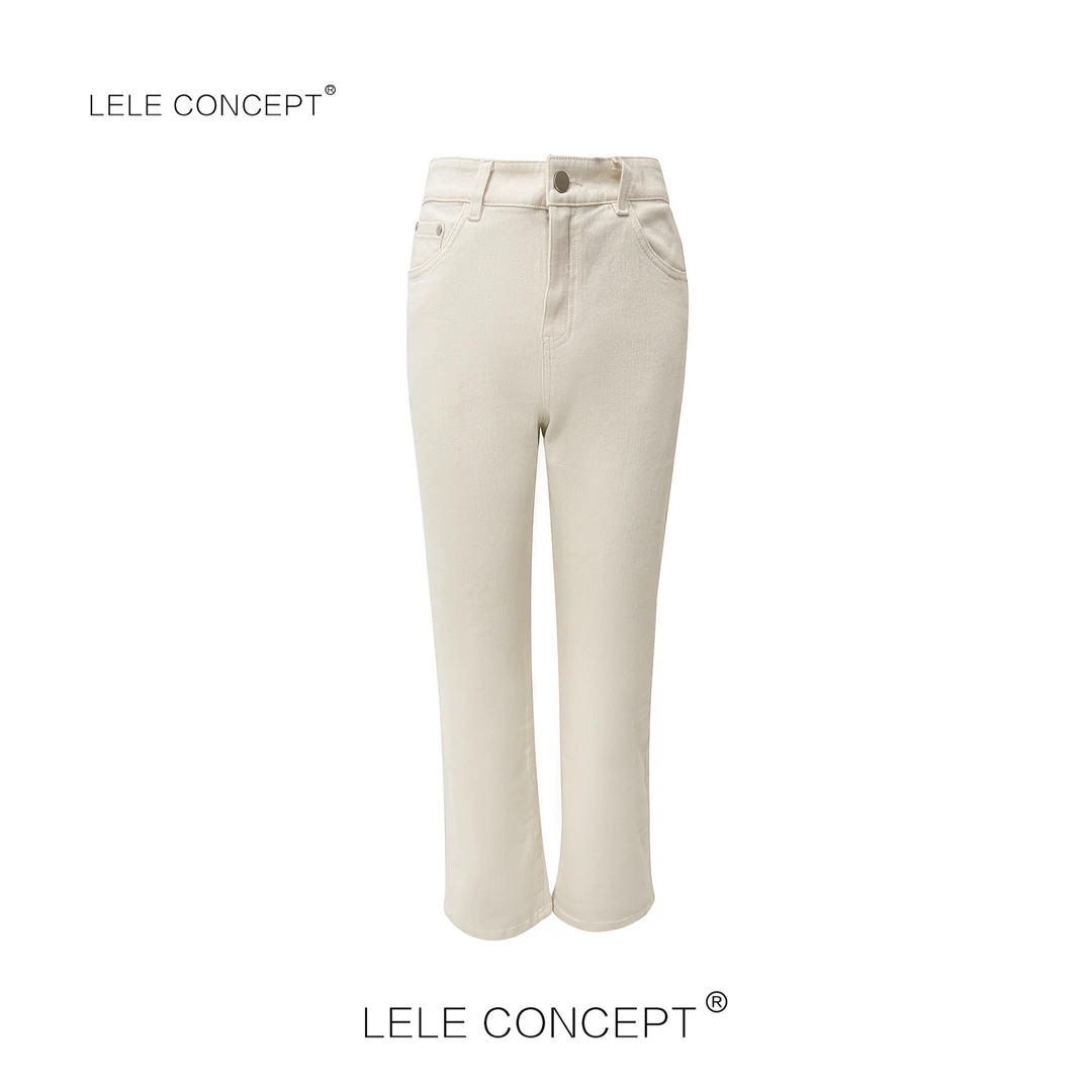 LELE CONCEPT｜ 后标新款烟筒裤浅色九分简约K0353