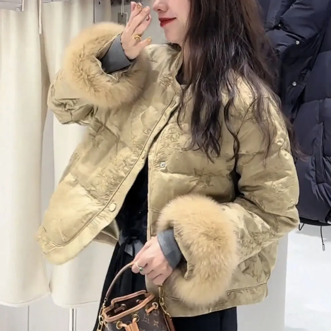 jx2024新中式冬季新款时尚百搭重工保暖棉服国风复古夹棉外套