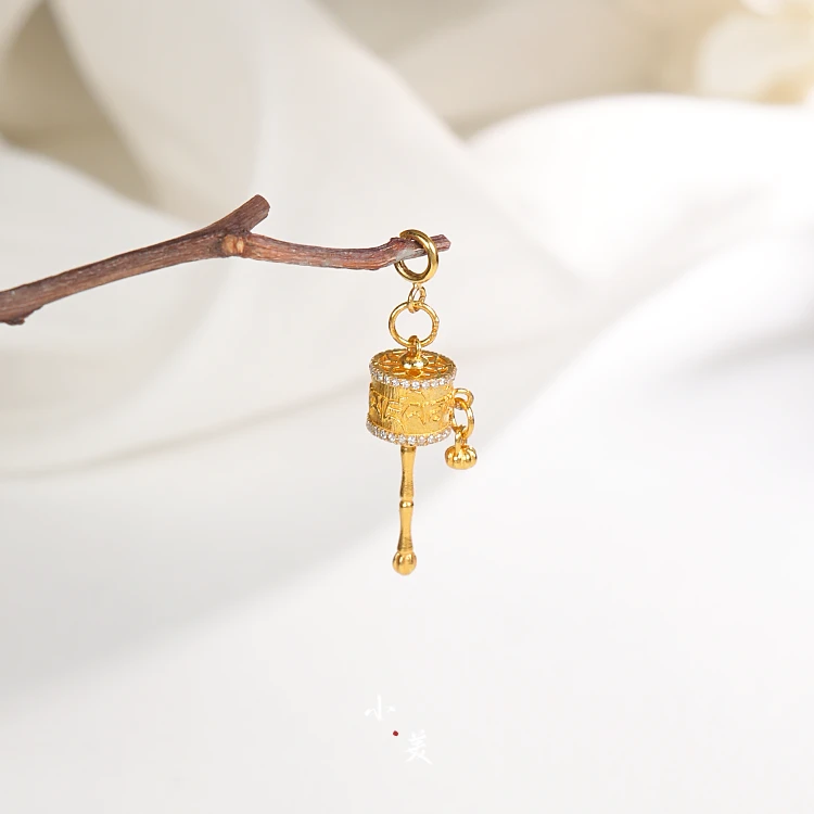 18K金转经筒吊坠 （多样性发）G80111