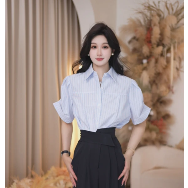 Basic House/百家好气质衬衫夏季法式小众设计感B1335B55Z82