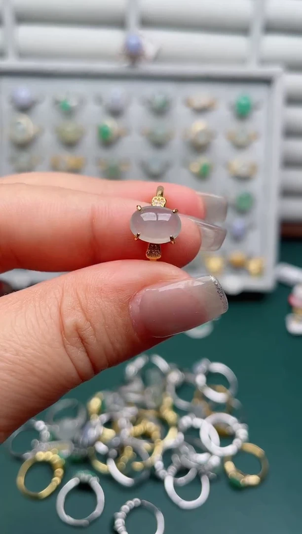 银S925镶嵌戒指翡翠.