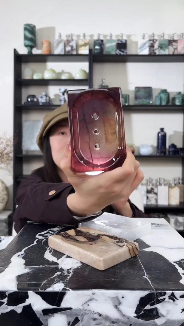 石材三色萤石皂托