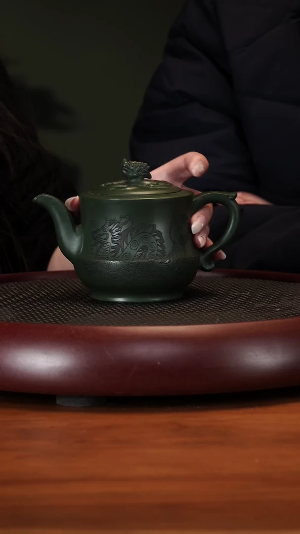 【闪购商品】紫砂茶壶2-19ZST龙樽 老绿泥