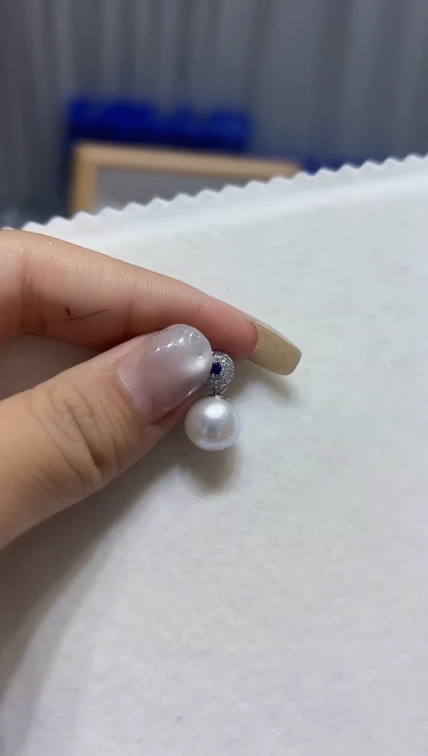 银S925镶嵌吊坠淡水珍珠156