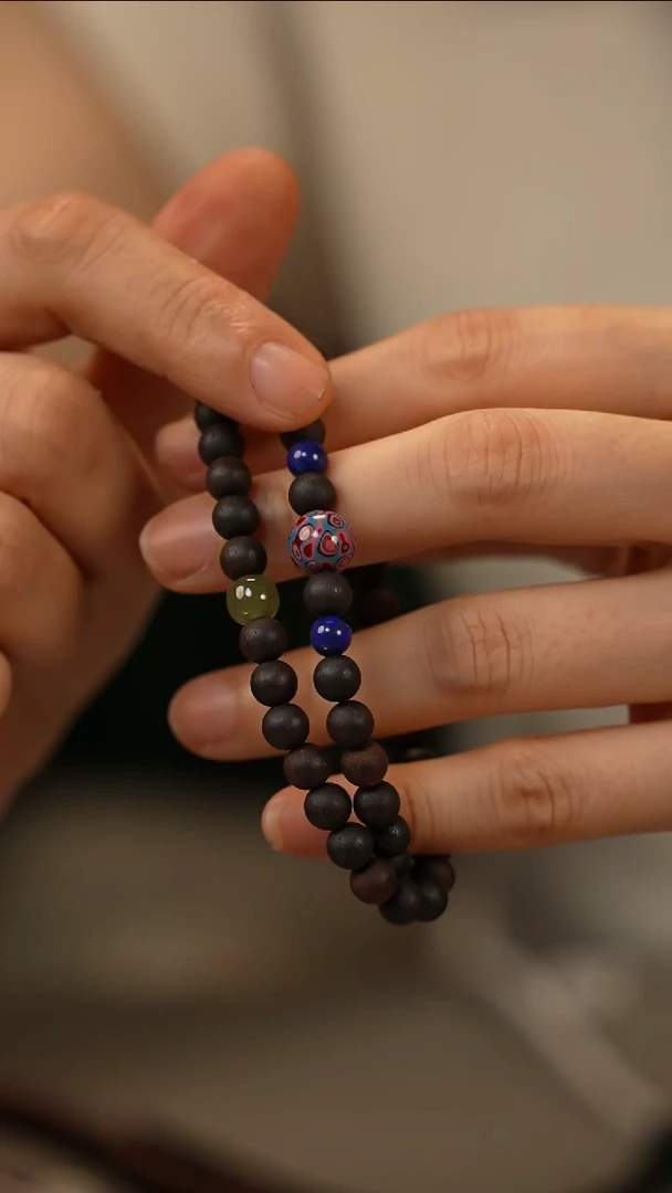 降真香手串/手链6mm双圈配大漆-99