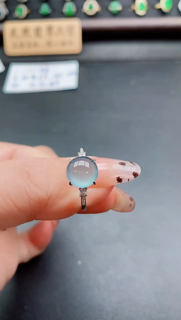 银S925镶嵌戒指翡翠1