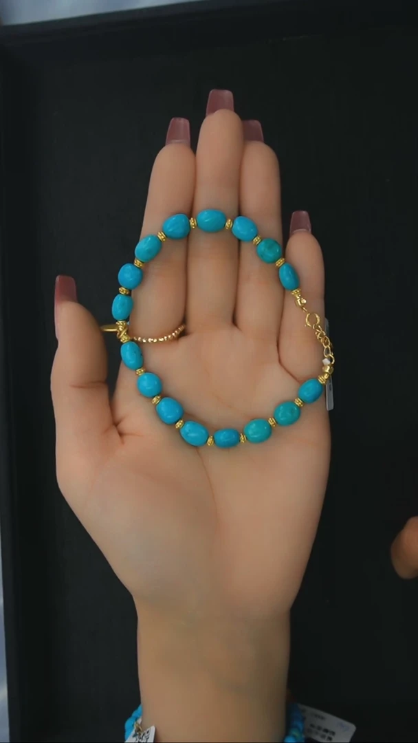 【闪购商品】绿松石手链银S925镶嵌发货一件