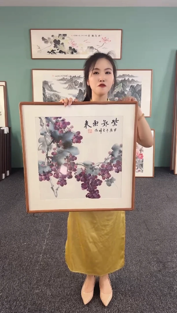 国画葡萄 60*60 孙吉祥