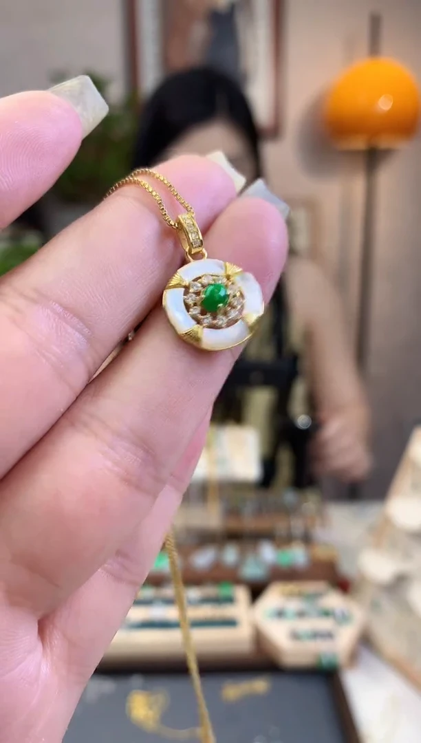 翡翠银S925镶嵌吊坠(不含链)吊坠